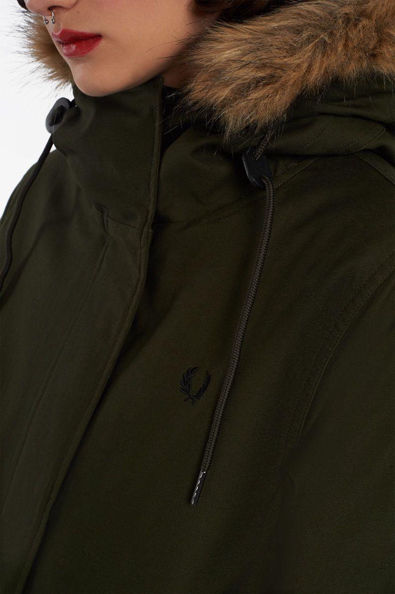 Green Fred Perry Zip-In Liner Parka Women's Jackets | PH 1920LISH